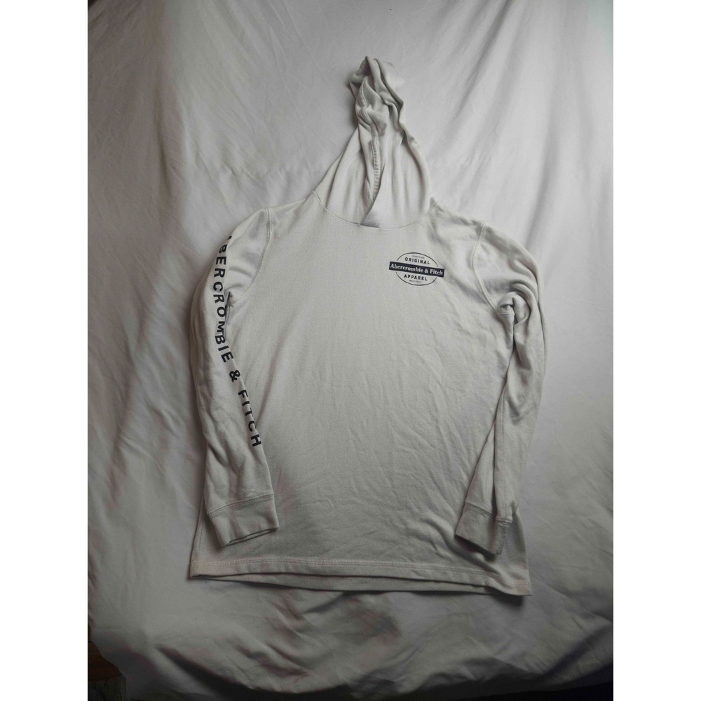 Abercrombie Kids Hoodie Sweatshirt Size 11/12 White Pullover Lightweight Outdoor